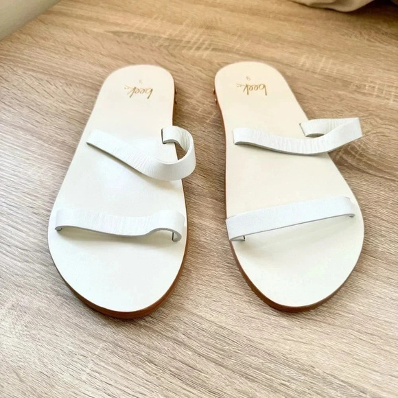 New Anthropologie Beek Tweety Slide Sandals Shoes Flats Leather White Womens 9 - Picture 3 of 10